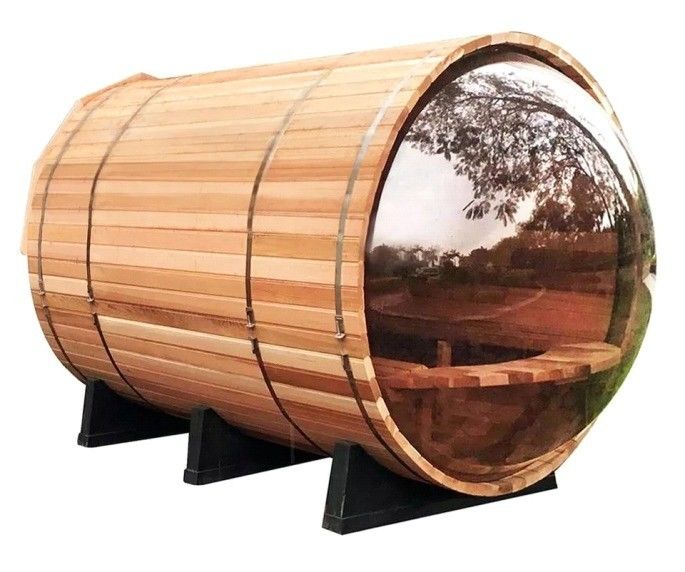 390 KG Computer-Bedienfeld Nordic Leisure Hemlock / Rotzeder Outdoor Panorama-Glas-Saunaraum für 3-4 Personen im Jahr 2025