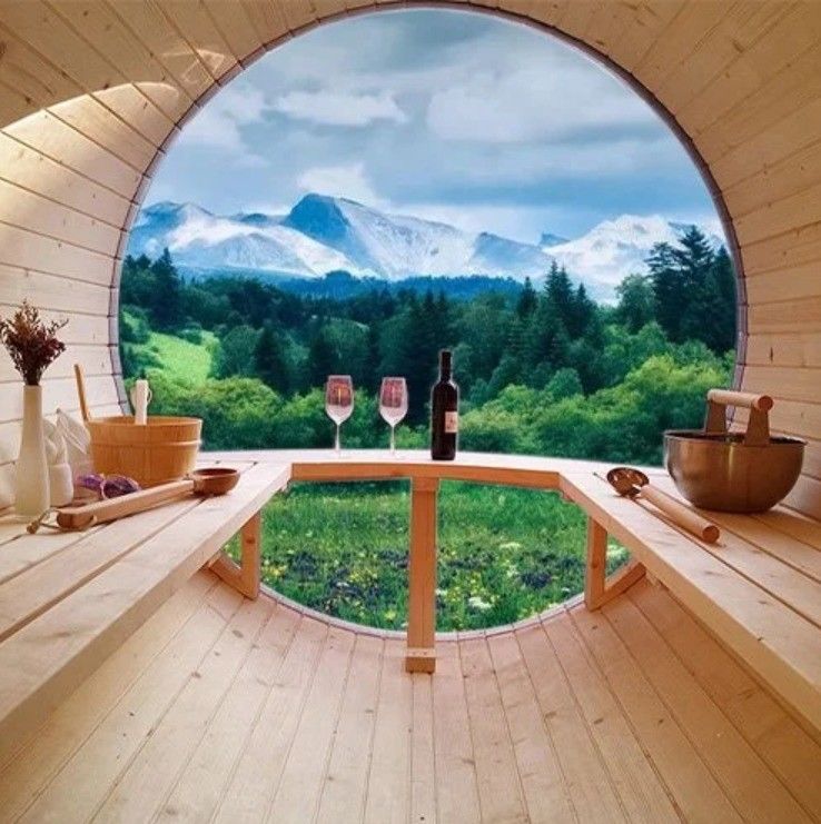390 KG Computer-Bedienfeld Nordic Leisure Hemlock / Rotzeder Outdoor Panorama-Glas-Saunaraum für 3-4 Personen im Jahr 2025