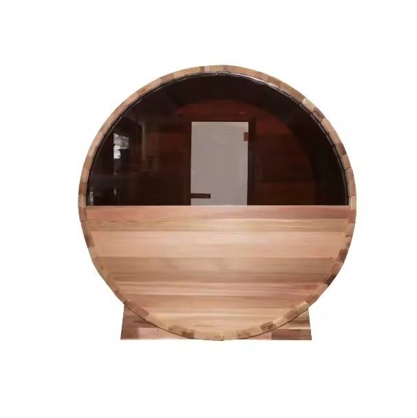 2025 Trocken-Dampf-Hof-Außen-Fass-Sauna Massivholz Rotzeder Traditionelle Sauna für Hof-Entspannung