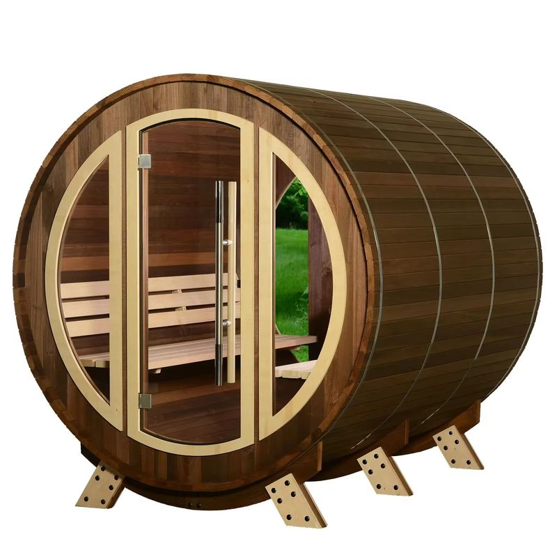 Hauptmaterial Massivholz 2025 Luxus Quadrat Sauna Dampfbad Holz Außen Finnisch Holz Trocken Dampf Sauna für 6 Personen