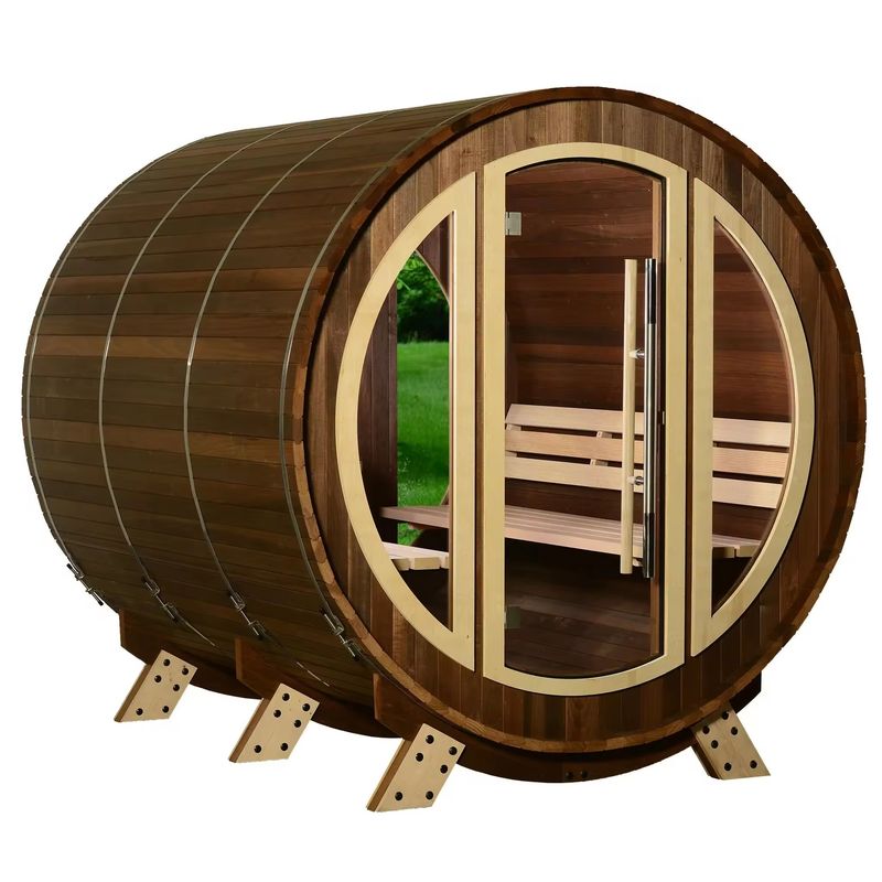 Hauptmaterial Massivholz 2025 Luxus Quadrat Sauna Dampfbad Holz Außen Finnisch Holz Trocken Dampf Sauna für 6 Personen