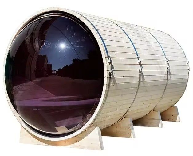 YSE Red Cedar 2025 Nordische Freizeit Kiefer Außenbehälter Dampf Panorama Glas Sauna Raum Traditionelle Sauna 4 Personen