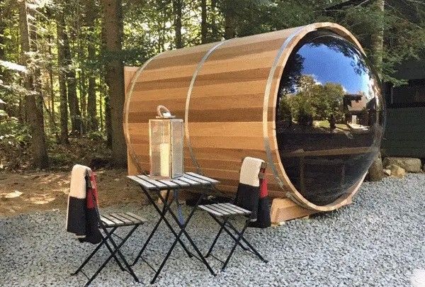 4-8 Personen Kapazität CE-Zertifikat Holzsauna mit Außenfass und Holzofen