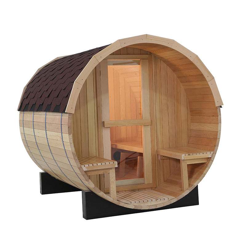 2021 Heißer Verkauf Massivholz Hemlock Sauna Gesättigte Dampfsauna Beliebte Outdoor Computer Öko Sauna Fass Traditionelle Gesättigte Dampfsauna Raum/Rotzeder Holz