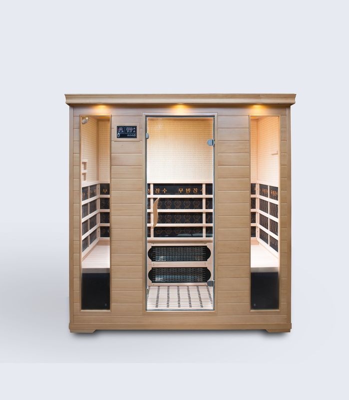 Hochwertiges Hemlock-Dampfbad-Computer-Bedienfeld Traditionelle Langlebige Sauna Sauna Schwitzen Dampf Lager