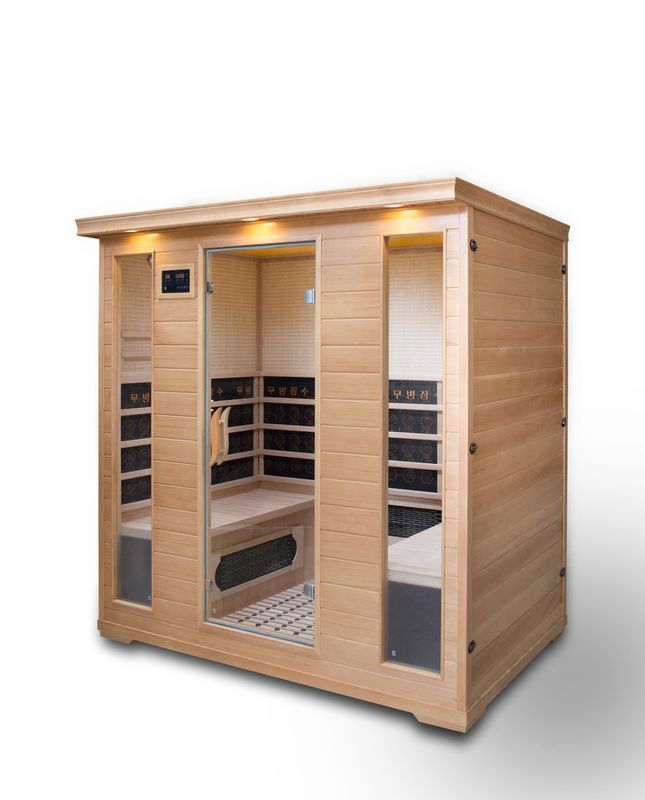 Hochwertige, traditionelle, langlebige Hemlock-Schwitzweste, Sauna-Computer-Bedienfeld, Dampfsaunaraum