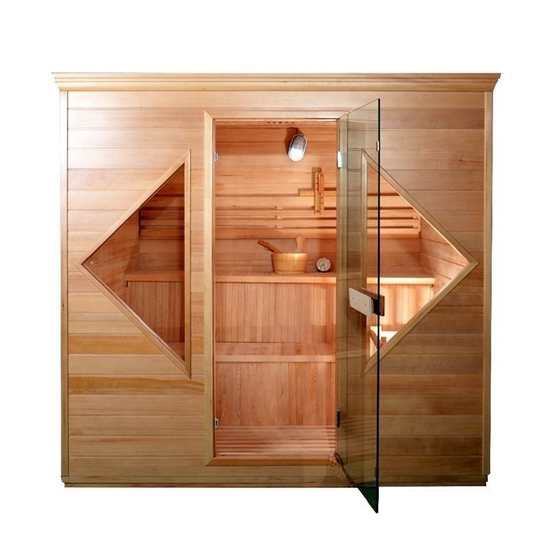 2021 New Design Canada Custom Hemlock Traditionelle NO EMF Dampfsauna Herd aus massivem Holz Traditionelle Sauna Raum für Therapie