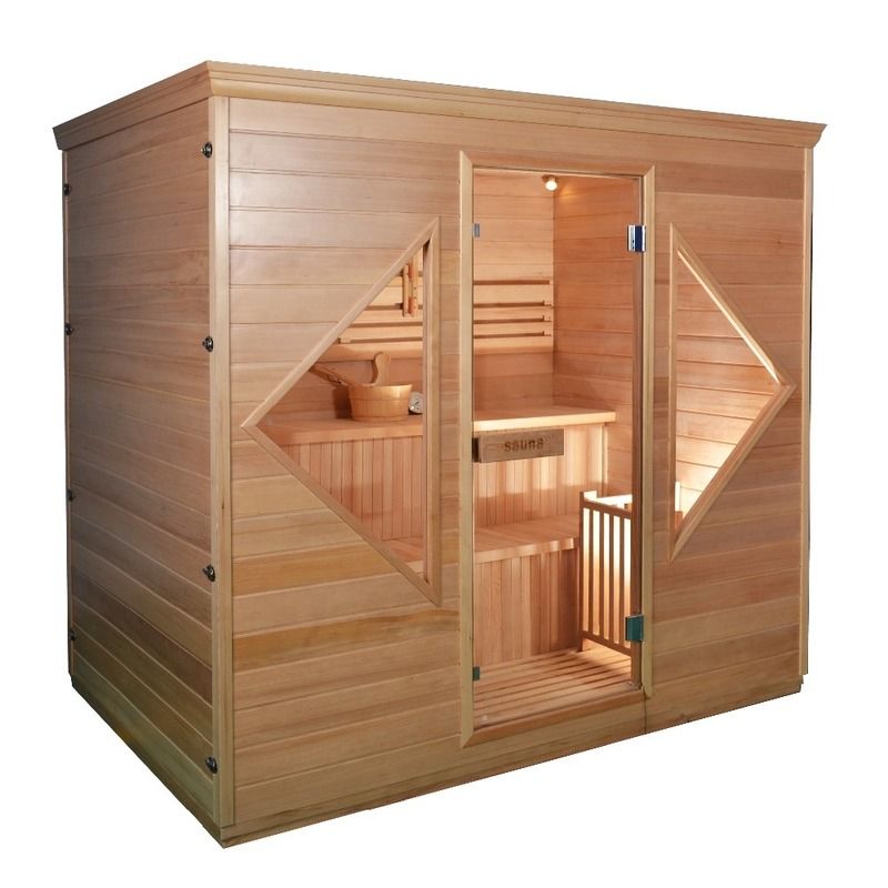 2021 New Design Canada Custom Hemlock Traditionelle NO EMF Dampfsauna Herd aus massivem Holz Traditionelle Sauna Raum für Therapie