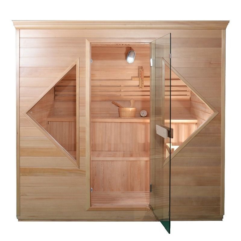 2021 New Design Canada Custom Hemlock Traditionelle NO EMF Dampfsauna Herd aus massivem Holz Traditionelle Sauna Raum für Therapie