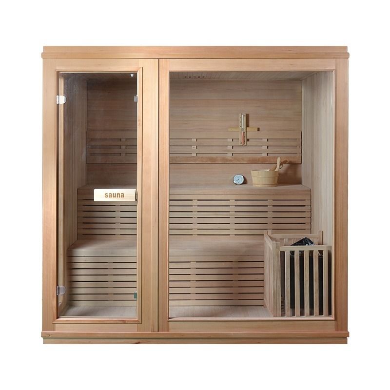 2021 New Design Canada Custom Hemlock Traditionelle NO EMF Dampfsauna Herd aus massivem Holz Traditionelle Sauna Raum für Therapie
