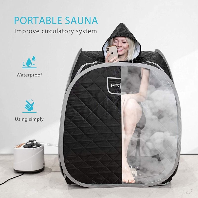 Moderne tragbare Fernbedienung Klappbarer Spa-Stuhl Klappbarer Sauna-Dampfbeutel Sauna-Spa-Zelt Therapeutische Heimat Therapeutische Schwarz