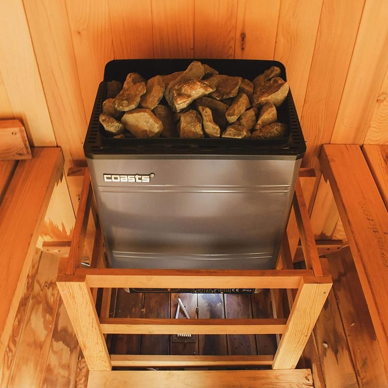 Moderne Sauna Heizung 6kW 240V SCAM 3 Digital Controller Galvanisiertes Blatt Schal Für Spa Sauna Dampfbad