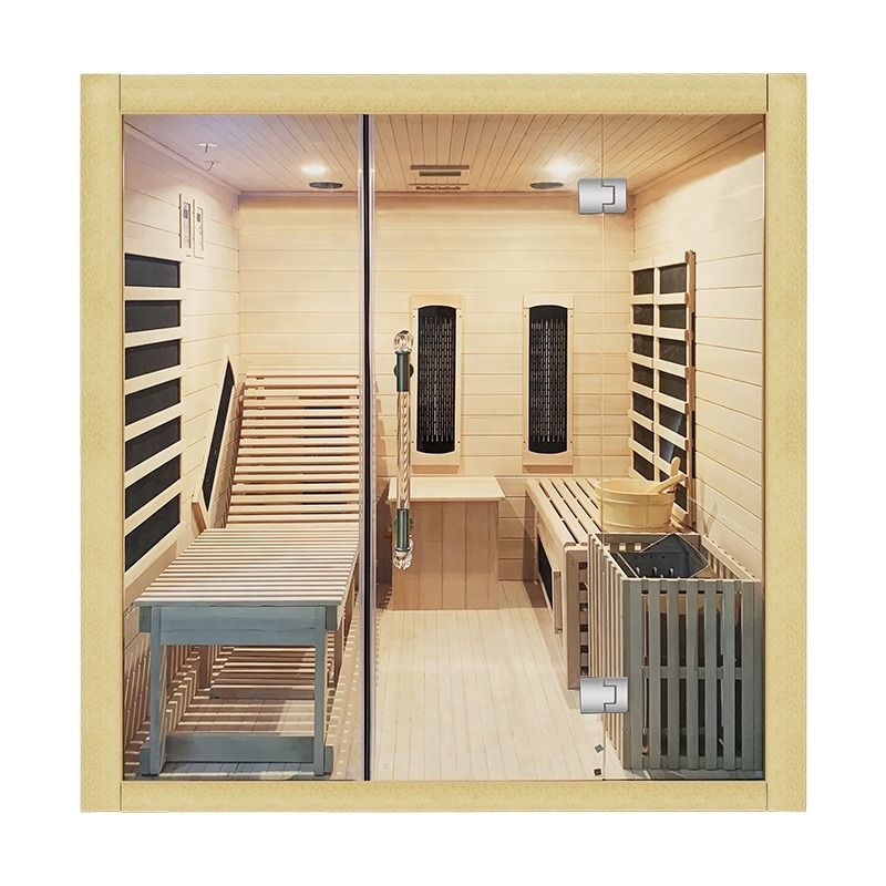 Traditioneller Stil Traditioneller Dampfsaunaraum Dampfer Innen Holz Infrarot Trockensauna Raum Traditionelle Sauna mit Heizung
