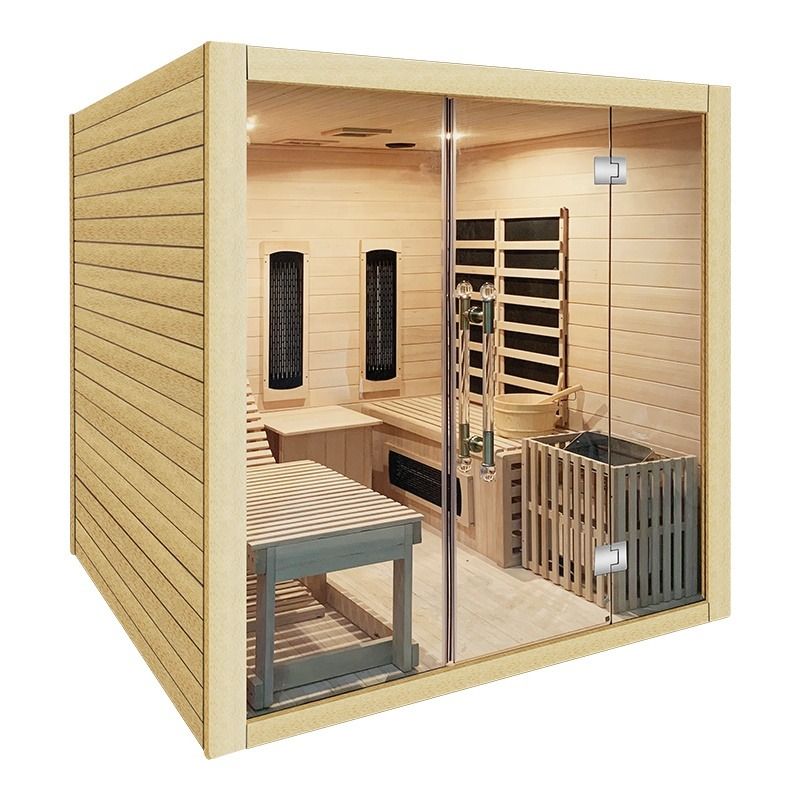 Traditioneller Stil Traditioneller Dampfsaunaraum Dampfer Innen Holz Infrarot Trockensauna Raum Traditionelle Sauna mit Heizung