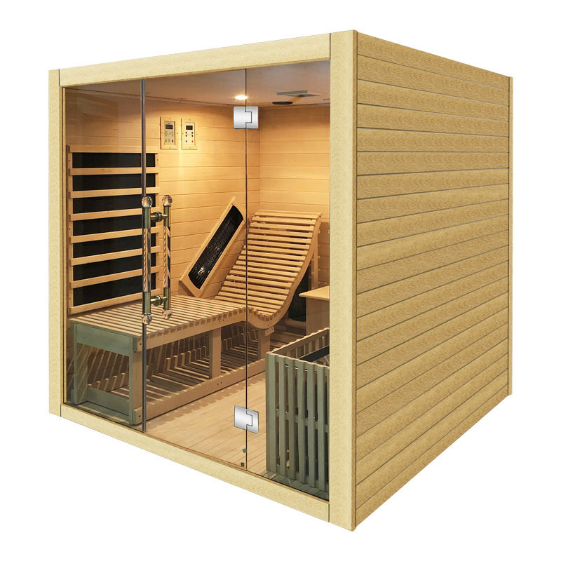 Traditioneller Stil Traditioneller Dampfsaunaraum Dampfer Innen Holz Infrarot Trockensauna Raum Traditionelle Sauna mit Heizung