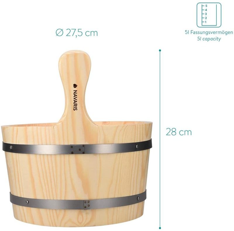 Traditionelle Sauna Holz Eimer mit Tasche Spa Wesentliches Zubehör für Dampfbad Kiefer Holz Eimer Liner Tasche Kunststoff Sand Timer