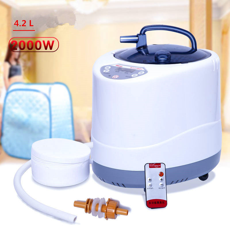 2 Liter Moderner tragbarer Sauna-Dampfgenerator für Heimsaunen, Spa-Gerät für Körperentgiftung, Gewichtsverlust, US-EU-Stecker